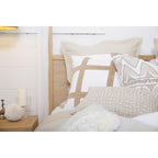 Denim White and Natural Linen Cross Patch Euro Cushion 65 x 65 cm-abc