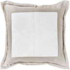 Denim White and Natural Linen Cross Patch Euro Cushion 65 x 65 cm-abc
