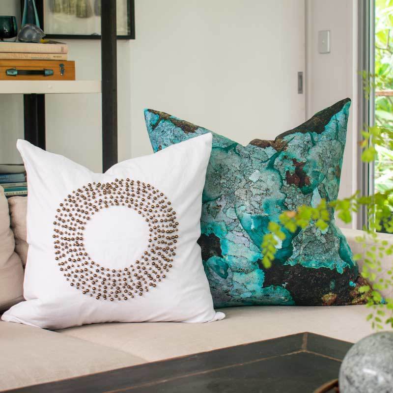 Bone Lichen Printed Euro Cushion 65 x 65cm-abc