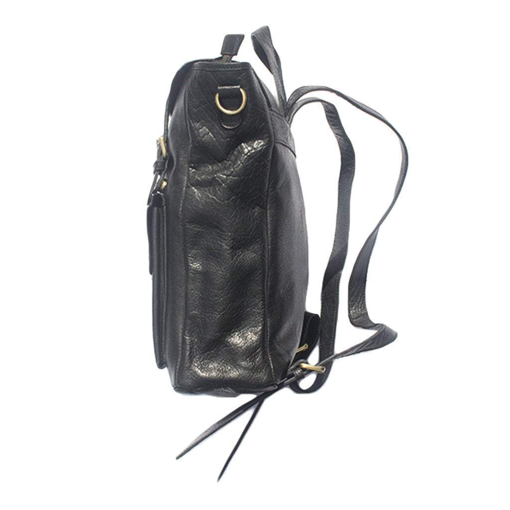 Leather Marley Black Backpack-abc
