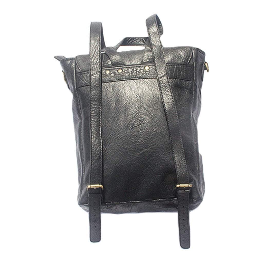 Leather Marley Black Backpack-abc