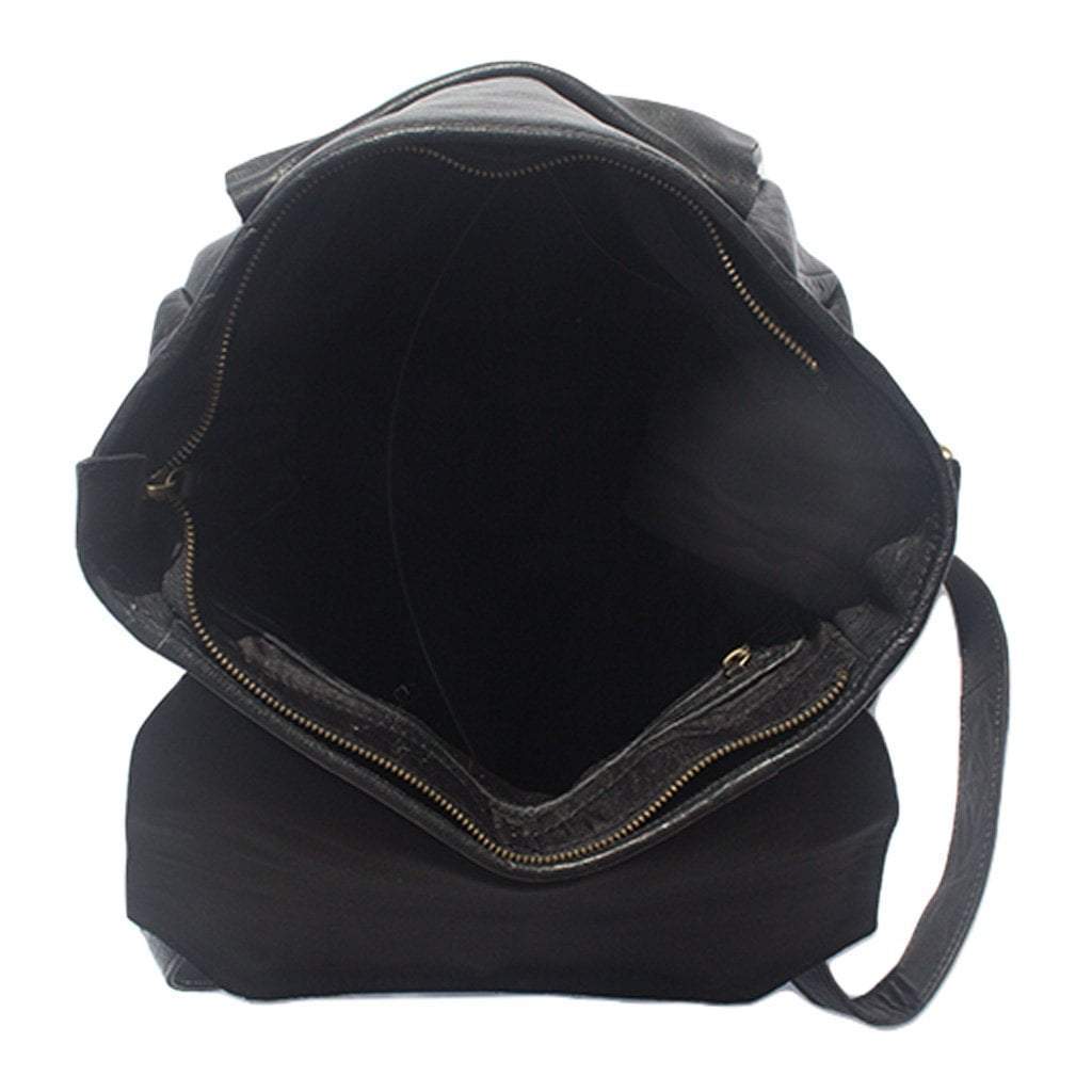 Leather Marley Black Backpack-abc