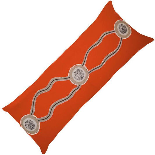 Dreamtime Rust Long Lumber Cushion 35 x 90 cm-abc