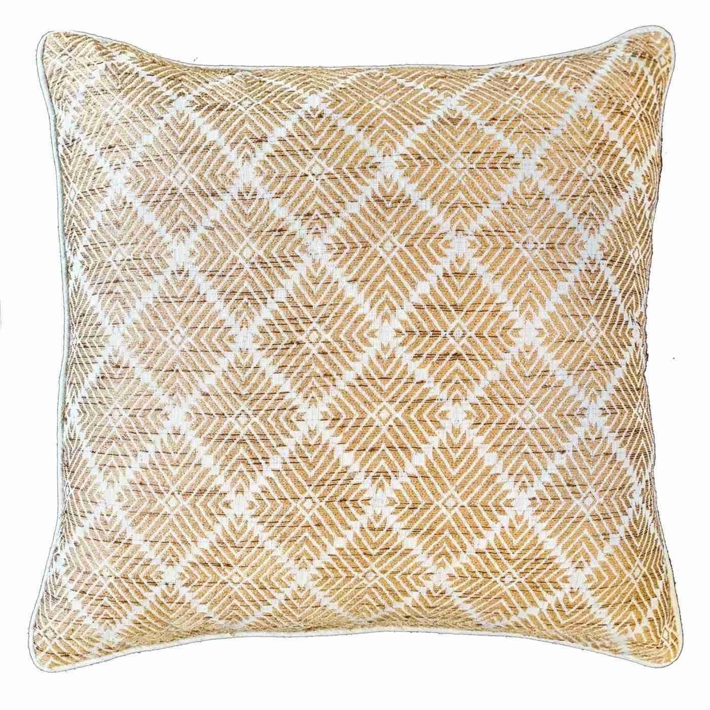 Weave Phulkari Natural Lounge Cushion 55 x 55 cm-abc