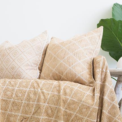 Weave Phulkari Natural Lounge Cushion 55 x 55 cm-abc