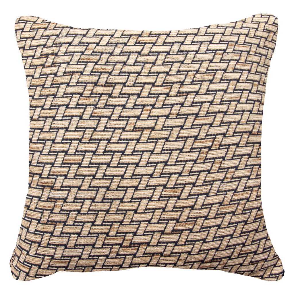 Weave Bamboo Black Lounge Cushion 55x55cm-abc
