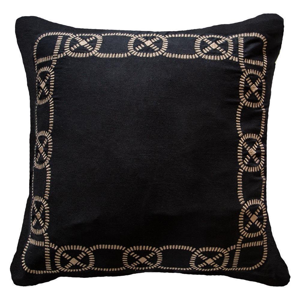 Boat Knot Black Lounge Cushion 55 x 55cm-abc