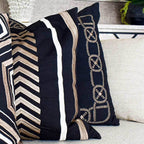 Boat Knot Black Lounge Cushion 55 x 55cm-abc