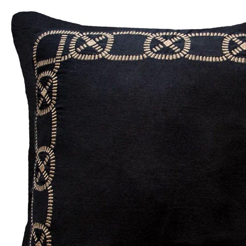 Boat Knot Black Lounge Cushion 55 x 55cm-abc