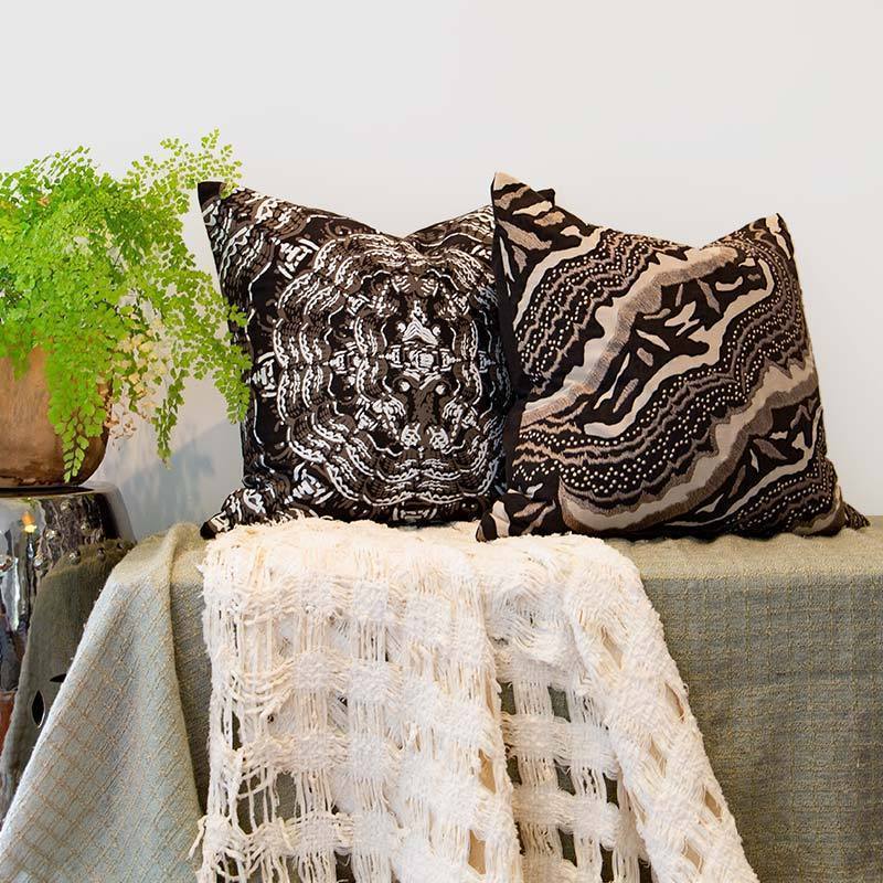 Brahmin Moth Black Lounge Cushion-abc