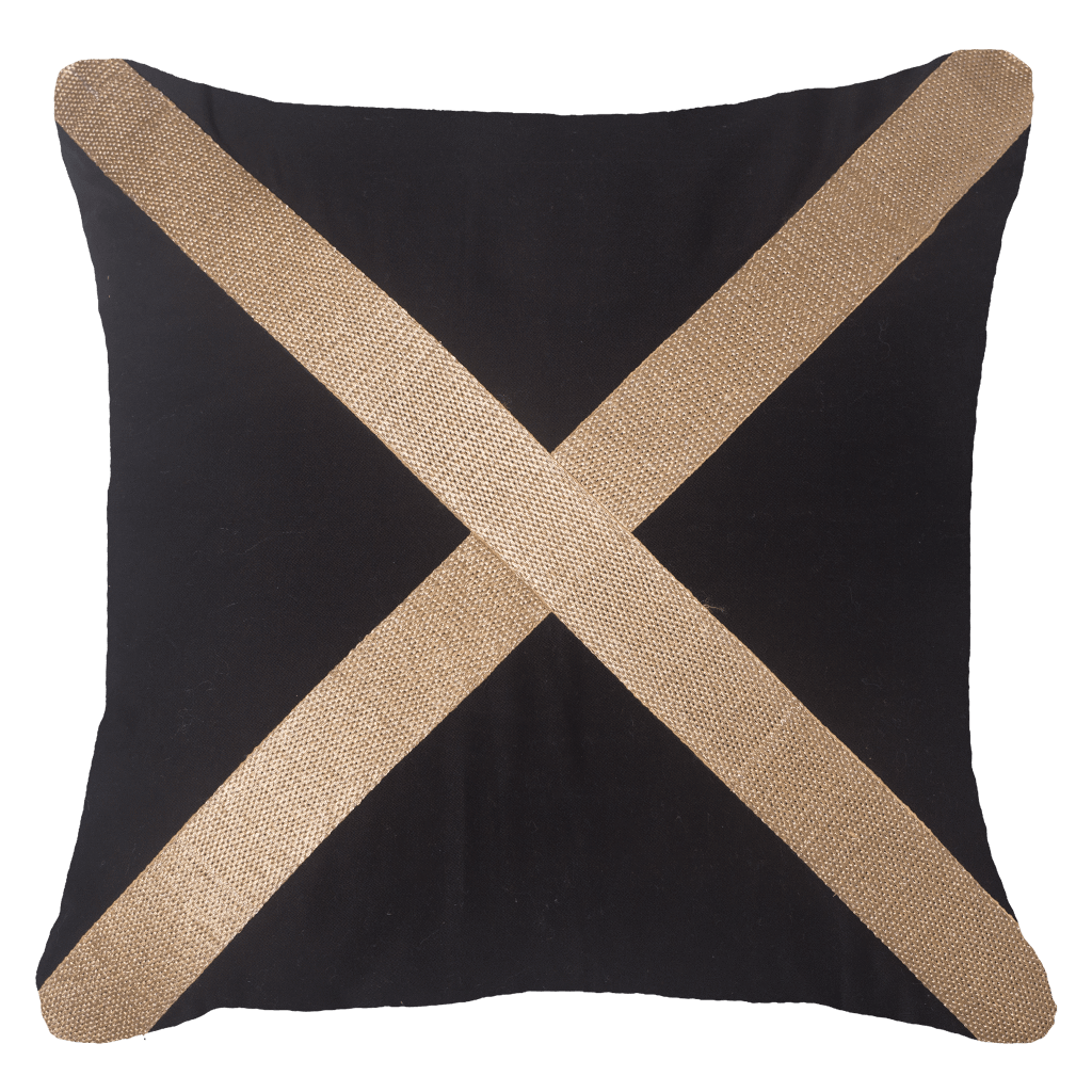 Braid Gold Cross Lounge Cushion 55 x 55 cm-abc