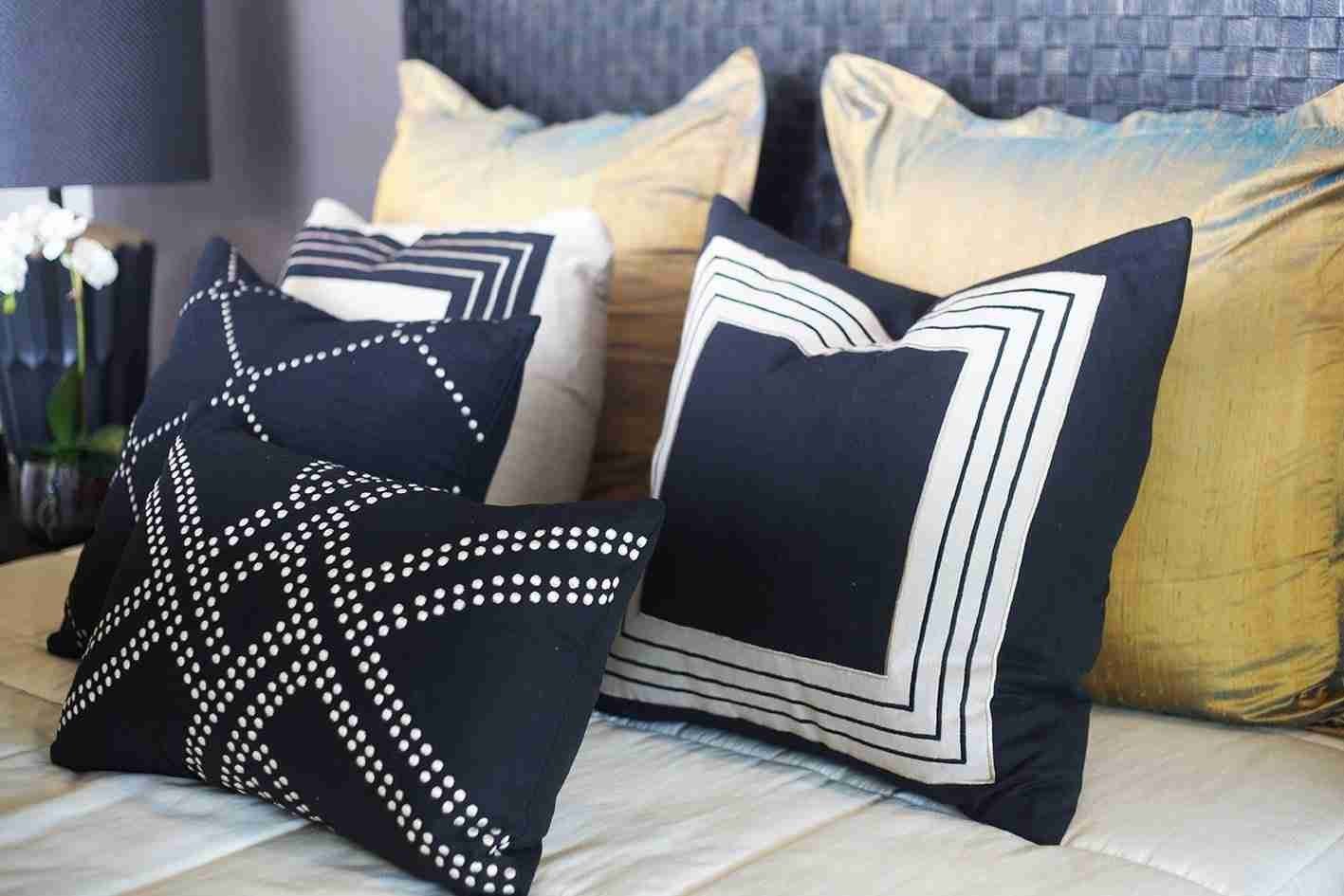 Braid Inner Panel Black Lounge Cushion 55 x 55 cm-abc