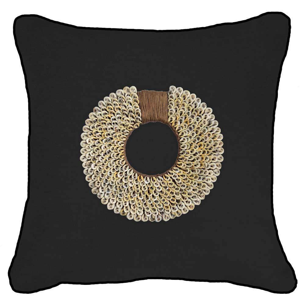 Shell Ring Coffee Black Lounge Cushion 55 x 55cm-abc