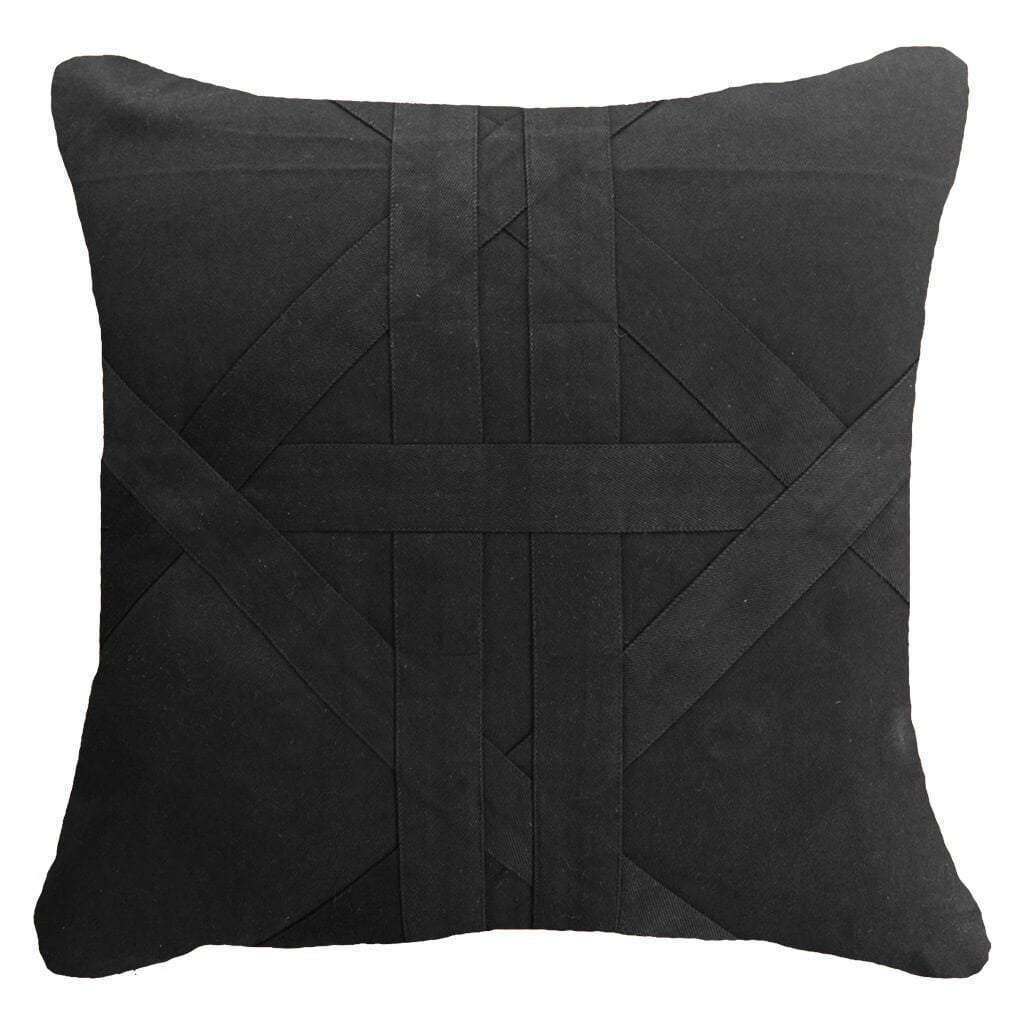 Cross Patch Black Lounge Cushion 55 x 55 cm-abc