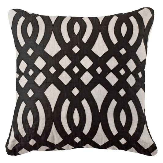 Diamond Scroll Black Lounge Cushion 55 x 55 cm-abc