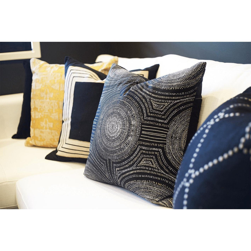 Dreamtime Aboriginal Dot Black Lounge Cushion 55 x 55 cm-abc