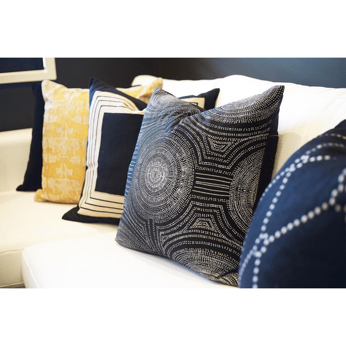 Dreamtime Aboriginal Dot Black Lounge Cushion 55 x 55 cm-abc