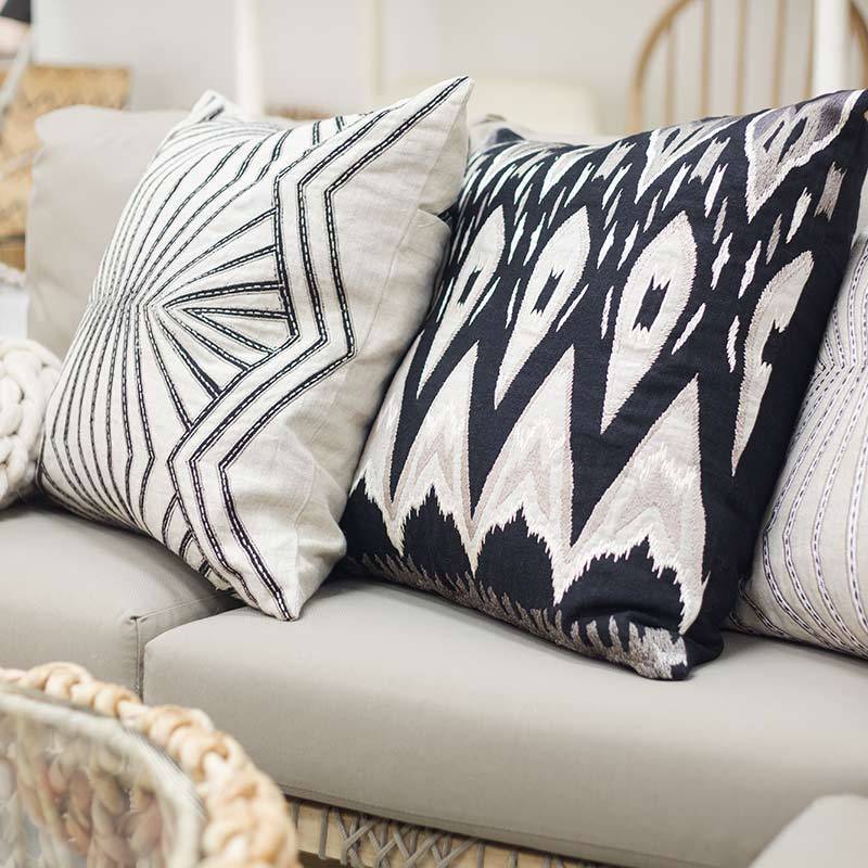 Fan Black Lounge Cushion 55 x 55 cm-abc
