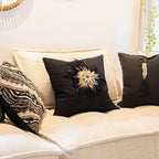 Feather Shell Black Juju Black Lounge Cushion 55 x 55cm-abc
