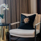 Feather Shell Black Juju Black Lounge Cushion 55 x 55cm-abc