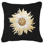 Feather Shell White Juju Black Lounge Cushion 55 x 55cm-abc