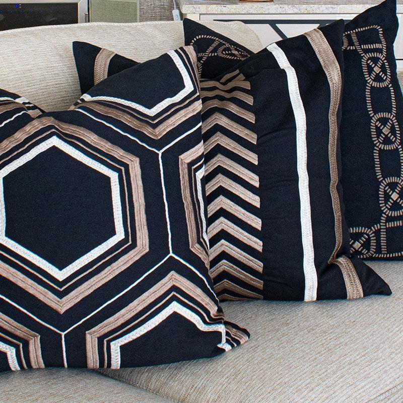 Arrow Hexagon Black Lounge Cushion-abc