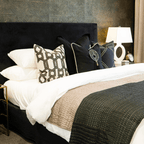 Hexagon Scroll Black Lounge Cushion 55 x 55cm-abc