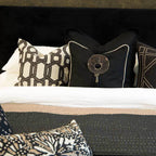 Hexagon Scroll Black Lounge Cushion 55 x 55cm-abc