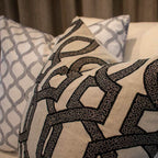 Hexagon Scroll Black Lounge Cushion 55 x 55cm-abc