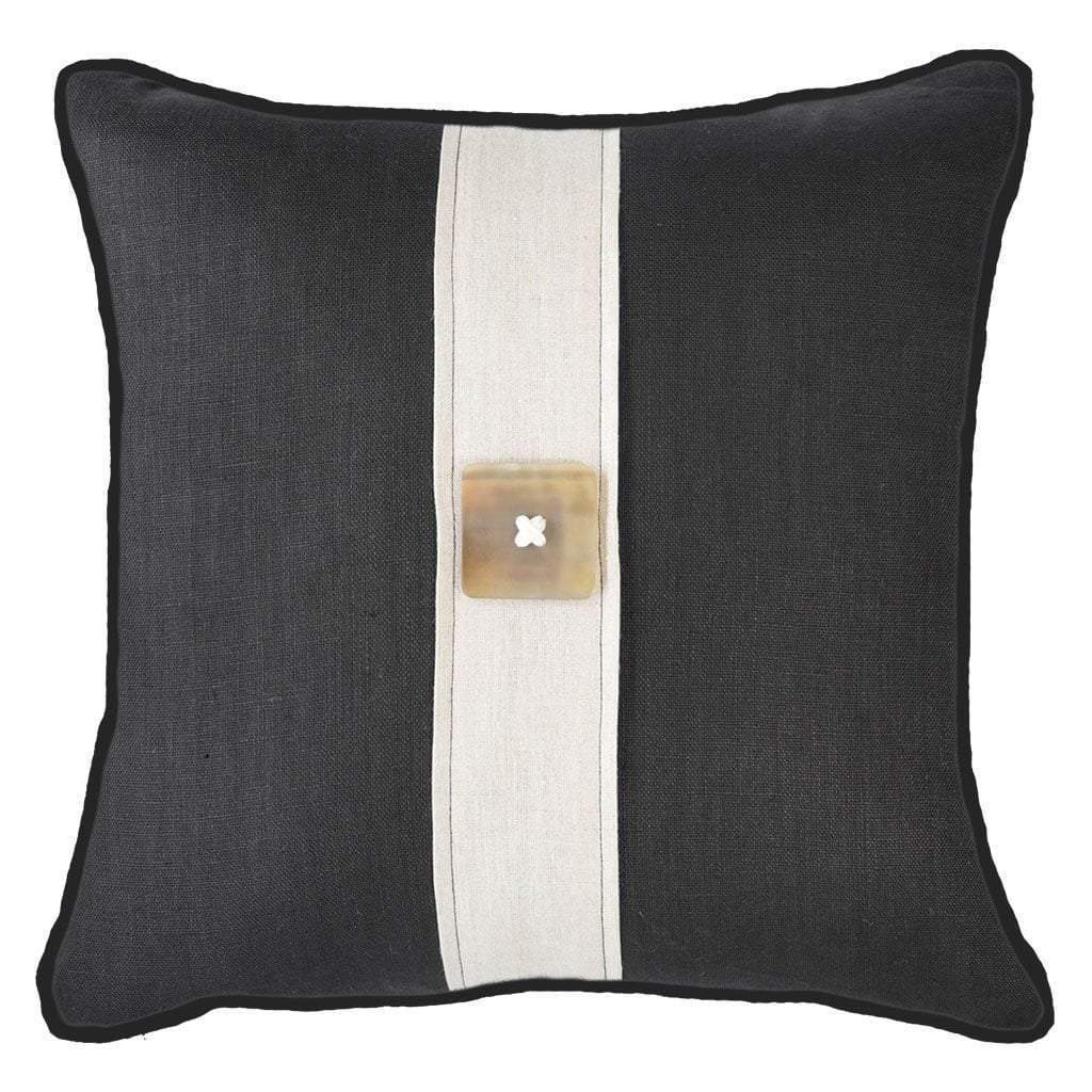 Horn Button Black Lounge Cushion 55x55cm-abc