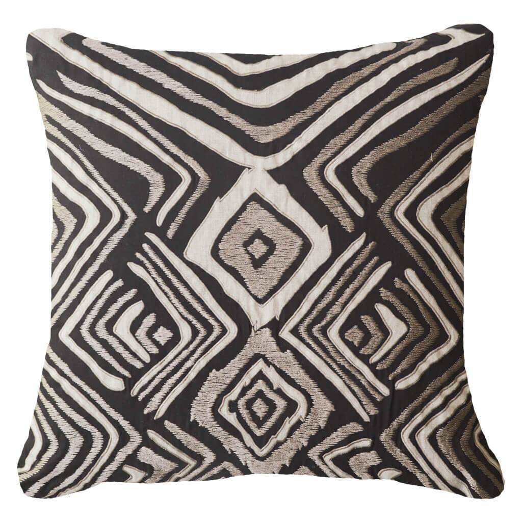 Ikat Zebra Black Lounge Cushion 55 x 55 cm-abc