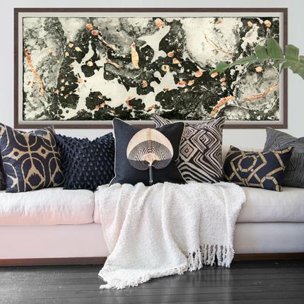 Ikat Zebra Black Lounge Cushion 55 x 55 cm-abc