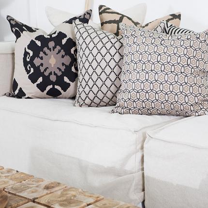 Inner Ikats Black Lounge Cushion 55x55cm-abc