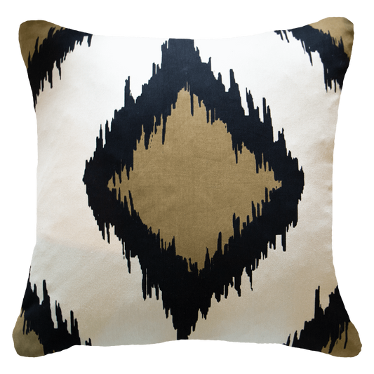 Inner Ikat Solitaire Black Lounge Cushion 55 x 55 cm-abc