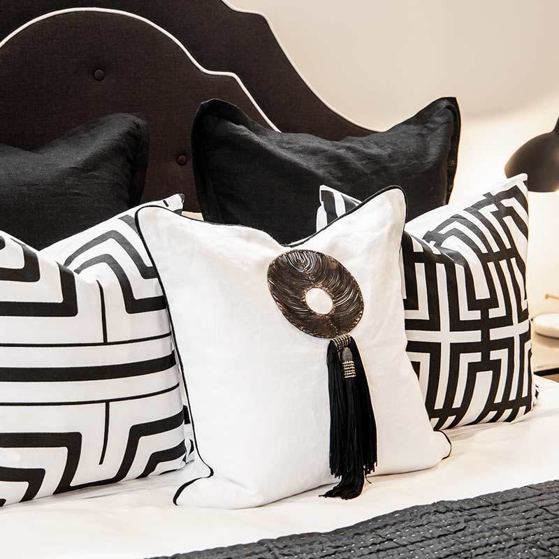 Jade Screen Black Lounge Cushion 55 x 55cm-abc
