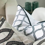 Lace Screen Black Lounge Cushion 55 x 55cm-abc