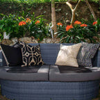 Outdoor Inner Ikat Diamond Black Lounge Cushion 55 x 55 cm-abc