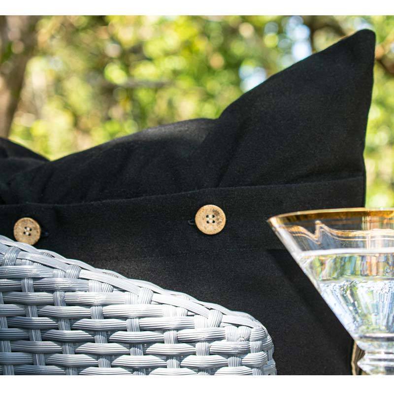 Outdoor Inner Ikat Diamond Black Lounge Cushion 55 x 55 cm-abc