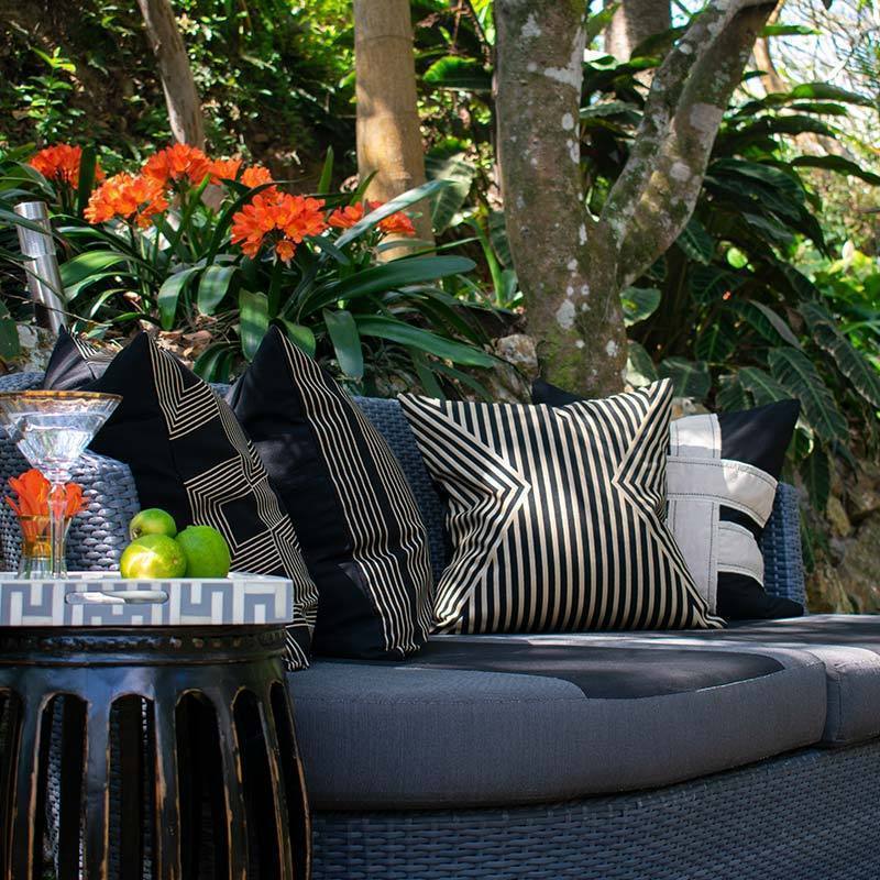 Outdoor Parasol Black Lounge Cushion 55 x 55 cm-abc