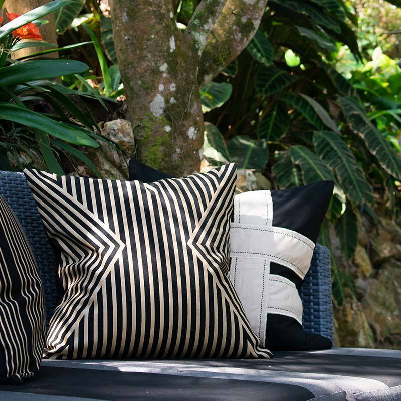 Outdoor Parasol Black Lounge Cushion 55 x 55 cm-abc