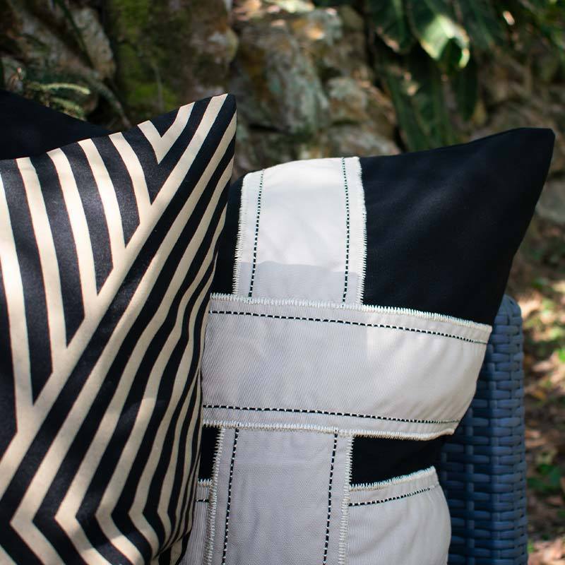 Outdoor Parasol Black Lounge Cushion 55 x 55 cm-abc