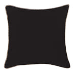 Piped Linen Black Lounge Cushion 55 x 55 cm-abc