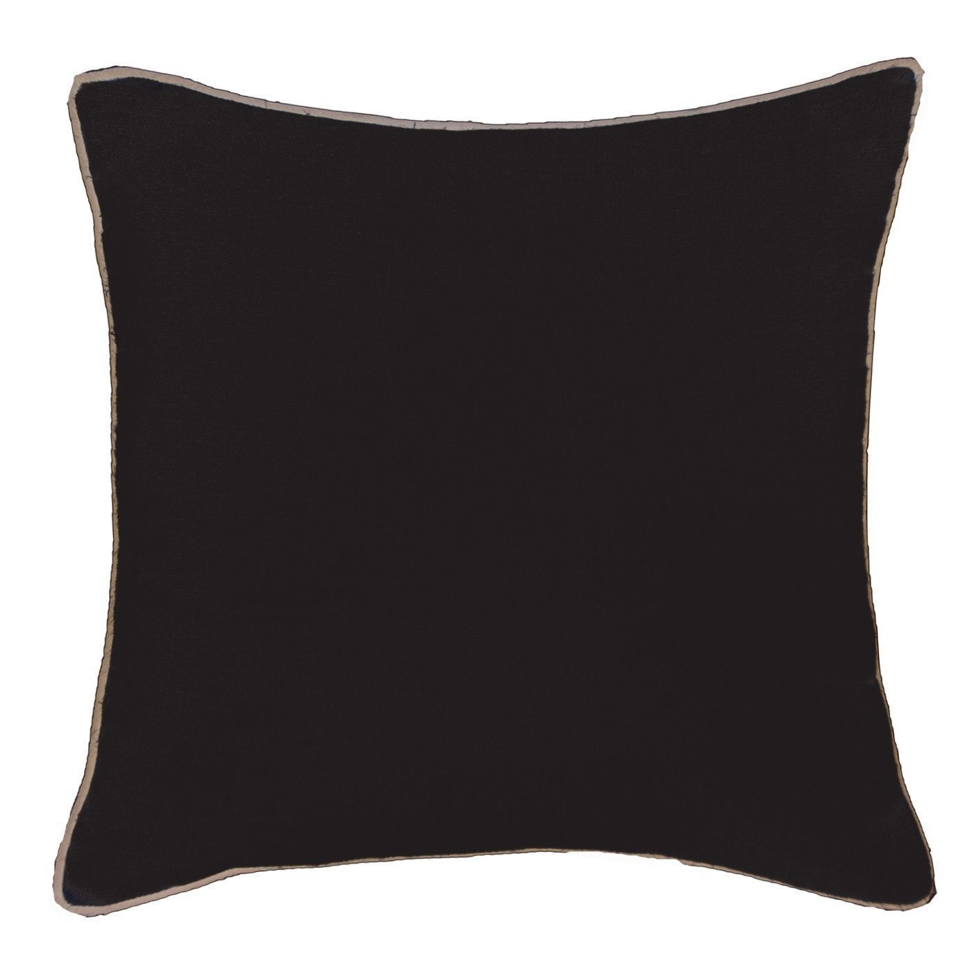 Piped Linen Black Lounge Cushion 55 x 55 cm-abc