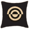 Place Mat Concentric Circles on Black Lounge Cushion 55 x 55 cm-abc