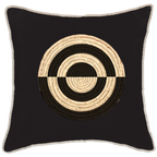 Place Mat Concentric Circles on Black Lounge Cushion 55 x 55 cm-abc
