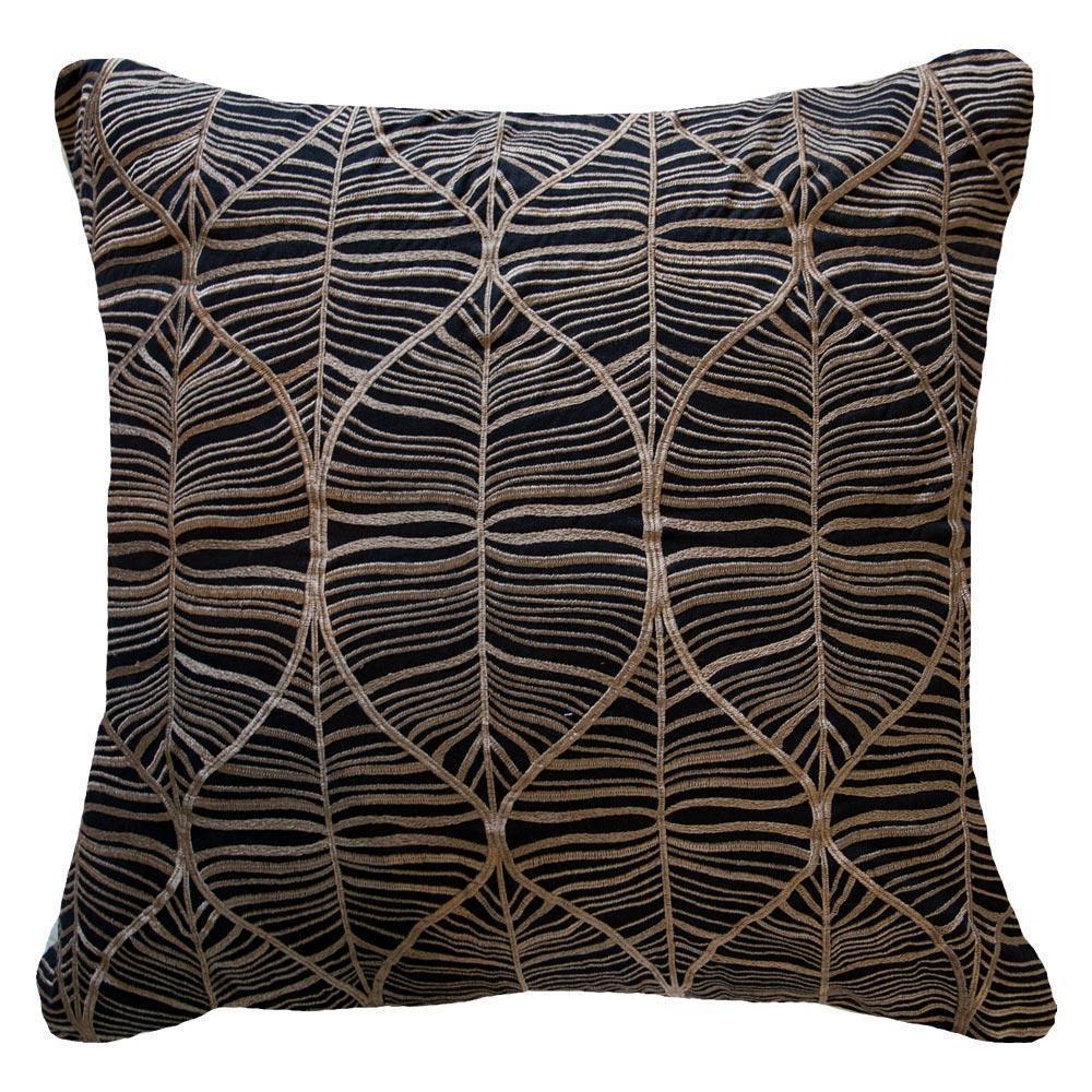 Rake Leaf Black Lounge Cushion-abc