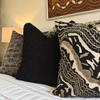 Rake Leaf Black Lounge Cushion-abc