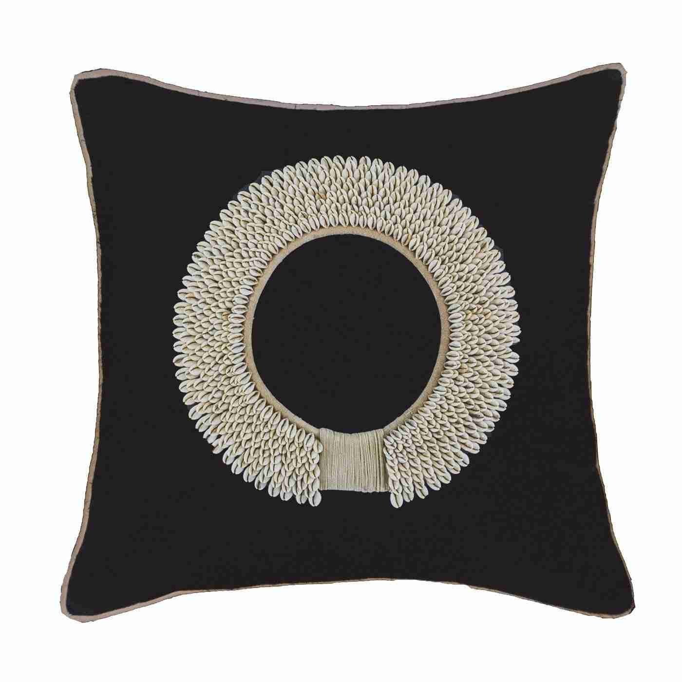 Shell Ring Black Lounge Cushion 55 x 55 cm-abc