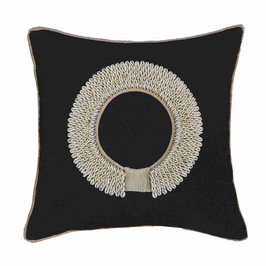 Shell Ring Black Lounge Cushion 55 x 55 cm-abc