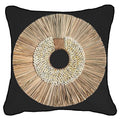 Shell Ring Coffee with Wood Sticks Black Lounge Cushion 55 x 55 cm-abc
